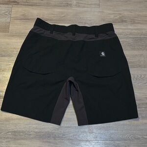 Carhartt black and grey black nylon spandex relaxed fit 9” shorts Sz 34 SAMPLE